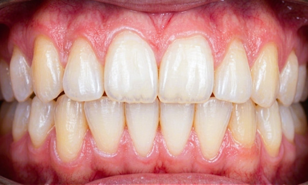 Properly aligned teen smile with corrected bite and canine after metal braces by Kendall Orthodontist.